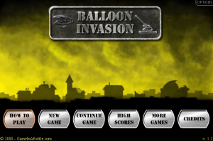 Balloon Invasion: Menu